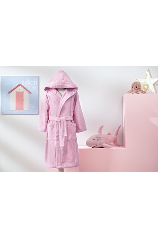 Özdilek 15 Yaş Kız Çocuk Kapüşonlu Kadife Pamuk Bornoz-unicorn Pembe Pembe