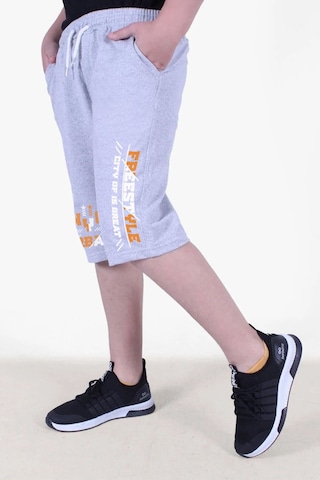 Fyk Kids Freestyle Baskılı Erkek Çocuk Çift Cepli Kapri Gri