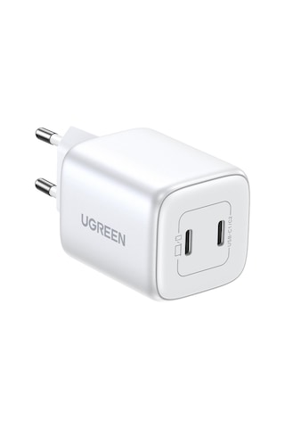 Ugreen Nexode 45w Usb Type-c Qc 4.0 Pd Gan X 2 Portlu Hızlı Şarj Cihazı Beyaz