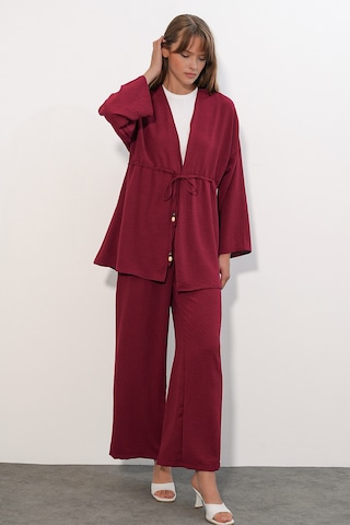 Bigdart Kadın Ayrobin Kimono Pantolon İkili Takım 30101 - Bordo