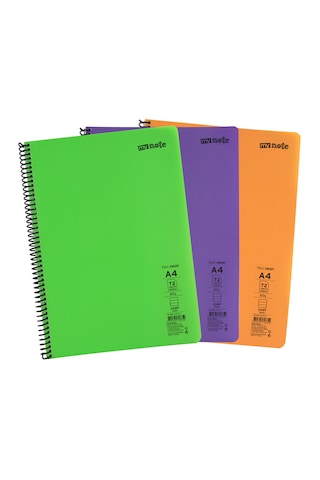 Mynote Flex Neo A4 Defter 72 Yaprak 2 Çizgili 1 Kareli 3'lü Set
