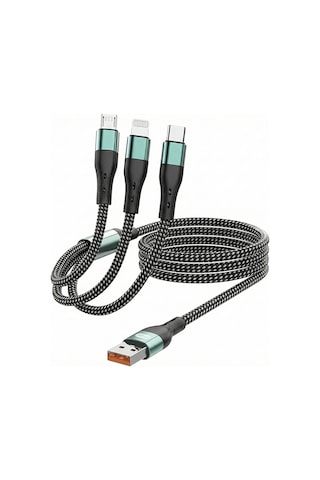 Go Des Gd-uc829 3in1 Lightning Type-c Micro Hızlı Şarj Kablosu 1m Siyah