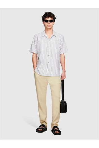Sisley %100 Keten Slim Comfort Fit Pantolon Erkek Bej Pantolon - 325p4aghsf049