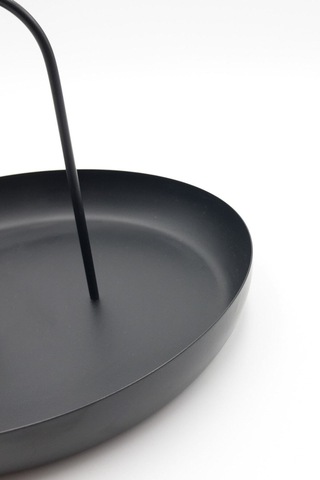 Siyah Metal Dekoratif Tabak & Kase, Anahtarlık, Makyaj Organizeri, Banyo Düzenleyici, Çerezlik 24x16 Siyah