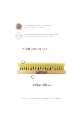 Cosmogenesis Labs Selülit Karşıtı %100 Doğal Kaktüs Kılı Fırça - Ölü Deri Temizleyici Arındırıcı Vegan ve Hayvan Dostu