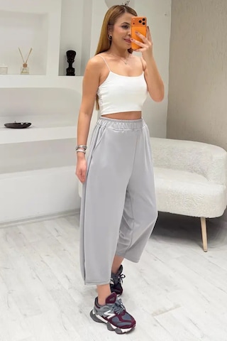 Fiolin Soft Touch Modal Kumaş Şalvar Pantolon gri