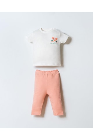 U.S. Polo Assn. Kız Bebek 3 Lü Takım Beyaz-pudra-2269 Pudra