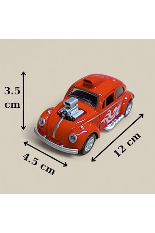 Metal Araba Çek Bırak Vw Bettle Modifiye Kırmızı Sesli Ve Işıklı Diğer