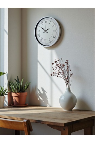 36 Cm Beyaz Roman Rakamlı Duvar Saati Diğer 93105502