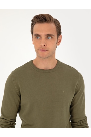Pierre Cardin Erkek Koyu Haki Kazak /triko 50296575-vr111 Koyu Haki