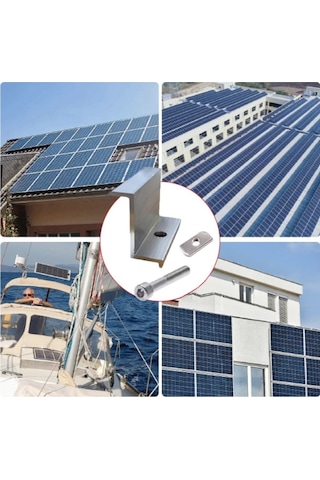 Güneş Paneli Kenar Tutucu - H:40 MM (Civata + Somun) - 10 Adet