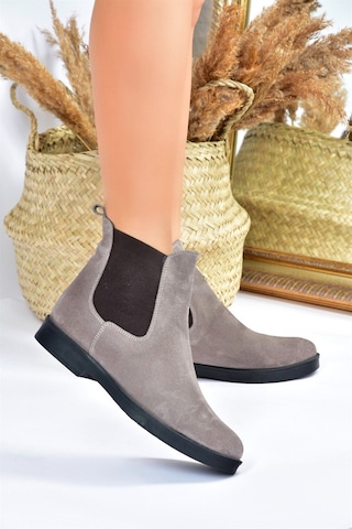 Fox Shoes Vizon Süet Kadın Bot L6671968602 Vizon Süet
