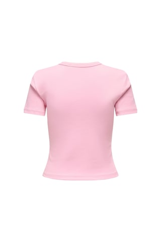 Only Kadın Bisiklet Yaka Basic Tişört - Val Life Pembe