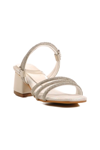 Sedef Taşlı Kız Çocuk Sandalet 016 F Sedef