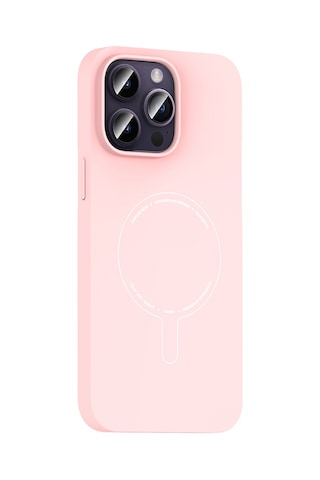 Maks Technology iPhone Uyumlu 14 Pro Max Kılıf M-safe Şarj Özellikli Kamera Korumalı Mkst Elio Sert Pc Kapak - Açık Pembe