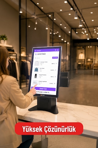 24 Inç Masaüstü Ödeme Kiosku Android Fhd Dokunmatik Ekran Yazıcılı