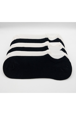 Socks Daily Kadın 6 Çift Penye Pamuk Pürüzsüz Siyah-beyaz Soft Touch Görünmez Sneaker Patik Çorap Siyah - Beyaz