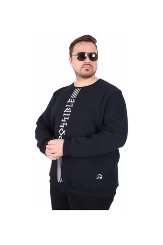 Moc Grande Mocgrande Büyük Beden Bisiklet Yaka 3ip Sweat Possible 25719 Lacıvert Lacivert