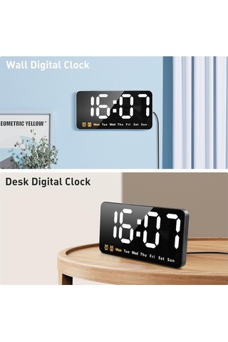 Büyük Dijital Duvar Saati, 3 Ayarlanabilir Parlaklık Seviyesine Sahip Büyük Led Dijital Duvar Saati Diğer