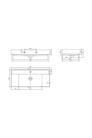 Turkuaz Seramik Cerastyle Sharp 85 x 38 CM Etajer Uyumlu Lavabo