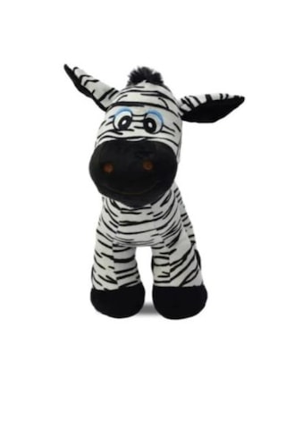 Zebra Figürlü Pelüş Oyuncak - 30cm Beyaz - Siyah