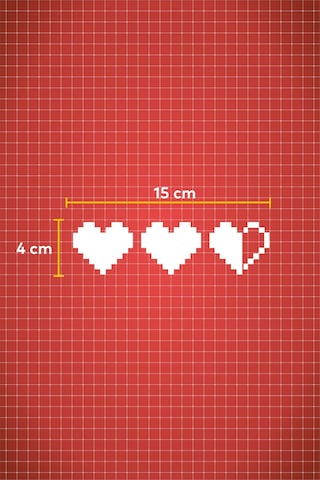 15 X 4 Cm Pixel Kalp Sticker Motor Araba Kask Sticker
