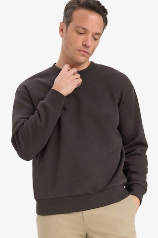 Defacto Relax Fit Bisiklet Yaka Kalın İçi Yumuşak Tüylü Basic Düz Sweatshirt T5139az25aubn339 Kahve