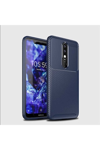 Nokia 5.1 Plus Kılıf Karbon Silikon Case