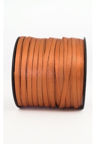 Hakiki Deri Biye 3 Mm 30 Metre Premium Sedef Seri Aksesuar Şeridi 319 (Bronz Kahve)