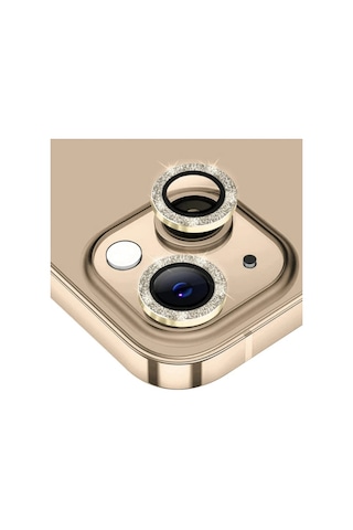 Ally İphone 14-14 Plus Diamond Taş İşlemeli Alüminyum Alaşımlı Kamera Lens Koruyucu- 5775