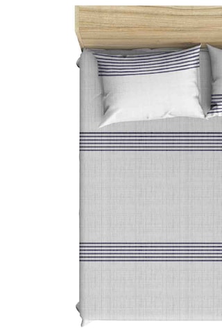 Pamuklu Gri Çizgili 90x190 Ve 100x200 Cm Tek Kişilik Yataklara Uy