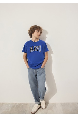 Mavi - Mavi Logo Baskılı Mavi Tişört 6610030-70896 Mavi