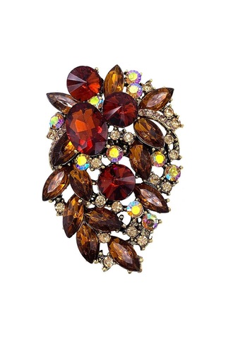 Yapay Elmas Açıklama Broş Pin Çiçek Elbise Aksesuarı Çok Renkli