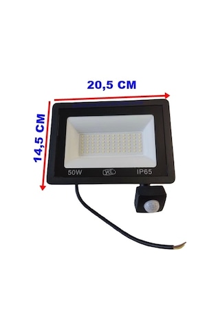 Ycl 50w Hareket Sensörlü Led Projektör 6500k Beyaz Işık Beyaz