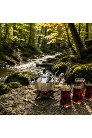 Yek Outdoor N 16 Çift İbrikli Alüminyum Çaydanlık 1,5 Litre Gri