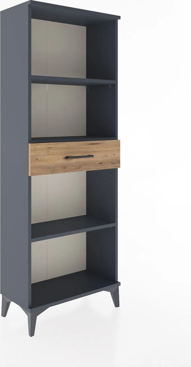 Arges Dolap 3 Raflı Tek Çekmeceli 60x30x163 Antrasit-çam Antrasit