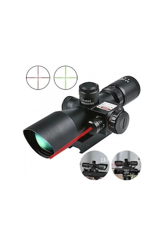 Süper Zoomlu Lazerli Profesyonel Av Tüfeği Dürbünü 2.5-10x40/e Açık Sarı