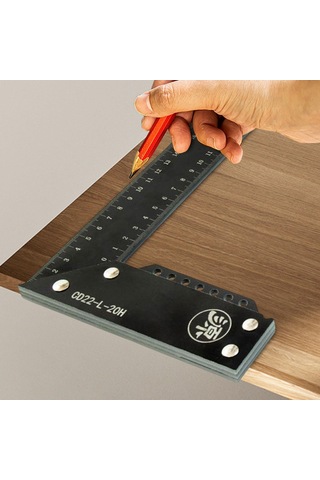 Suntek Dik Açı Cetvel Yüksek Hassasiyetli Profesyonel Siyah-200mm
