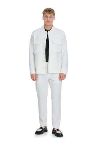 Hatemoğlu Beyaz Regular Fit Mono Yaka Casual Overshirt Takım 35669 2923572 Beyaz