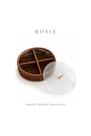 Rosıe 4 Bölmeli Kapaklı Yuvarlak Saklama Kutusu 20 Cm Çap Karışık