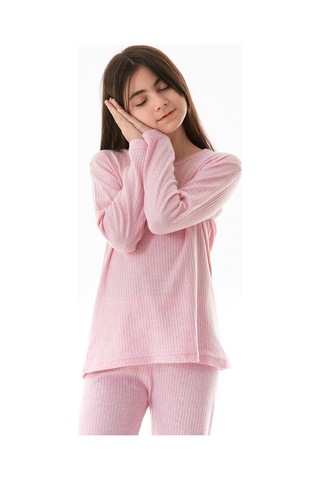 Focus Baskılı Kız Çocuk Pijama Takımı 25kcck726126245-pudra-1 Pudra-1 Pudra