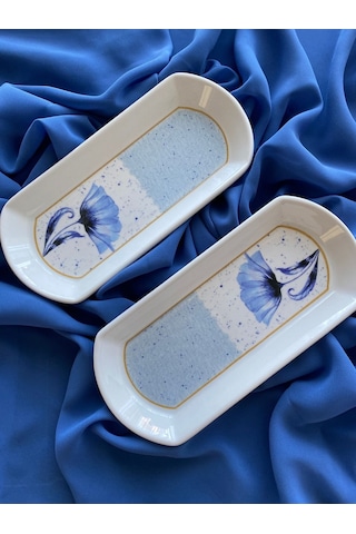 Venüs Home Gelincik Model 2 Adet Oval Kahvaltı Tabağı