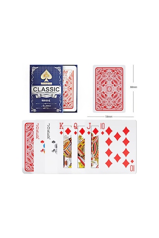 Pvc Plastik Kırmızı Su Geçirmez Poker İskambil Oyun Kağıdı Rd63kr