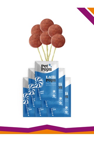 Lollipops Tavuk Ciğeri Yabanmersini 6'lı Kedi Köpek Ödül Lolipopu