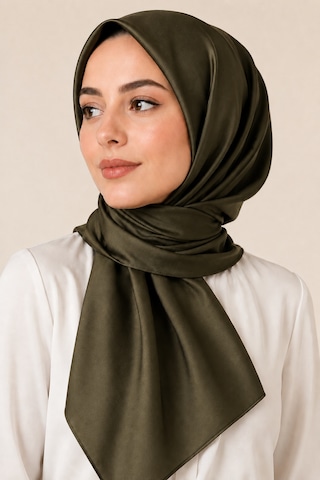Bihan Store Aker Düz İpek Eşarp Lüks Dokulu Sade Ve Şık Kadın Eşarp 7747758-yeşil 351