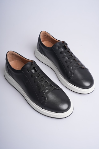 Fame Step Erkek Hakiki Deri Sneaker Ayakkabı Ortopedik Rahat Günlük - Torino Siyah