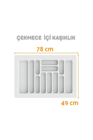 Çekmece İçi Kaşıklık Ve Kepçelik Düzenleyici Beyaz 78x49 Cm 69x40 Cm Kadar Kesilebilir Beyaz