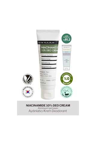 Derma Factory Alüminyum İçermeyen %10 Niacinamide Aydınlatıcı Krem Deodorant Derma Factory Deo Cream