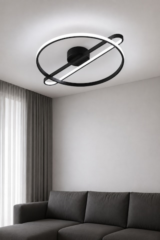 AvizeGO Alora Led Plafonyer Avize Beyaz Işık Siyah