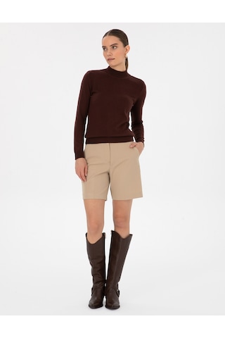 Pierre Cardin Kadın Kahverengi Kazak /triko 50315768-vr029 Kahverengi